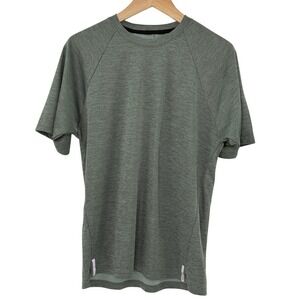 Balance Collection Mens Heathered Sage Green Raglan Performance T-Shirt Flaw